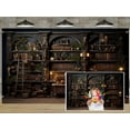 thumbnail image 6 of Medieval Bookcase Tapestry, Vintage Gothic Bookshelf Backdrop Spooky Library Tapestries Wall Hanging Dark Academia Wall Art for Bedroom Living Room Large Office Zoom Background 90.6"x70.9", 6 of 6