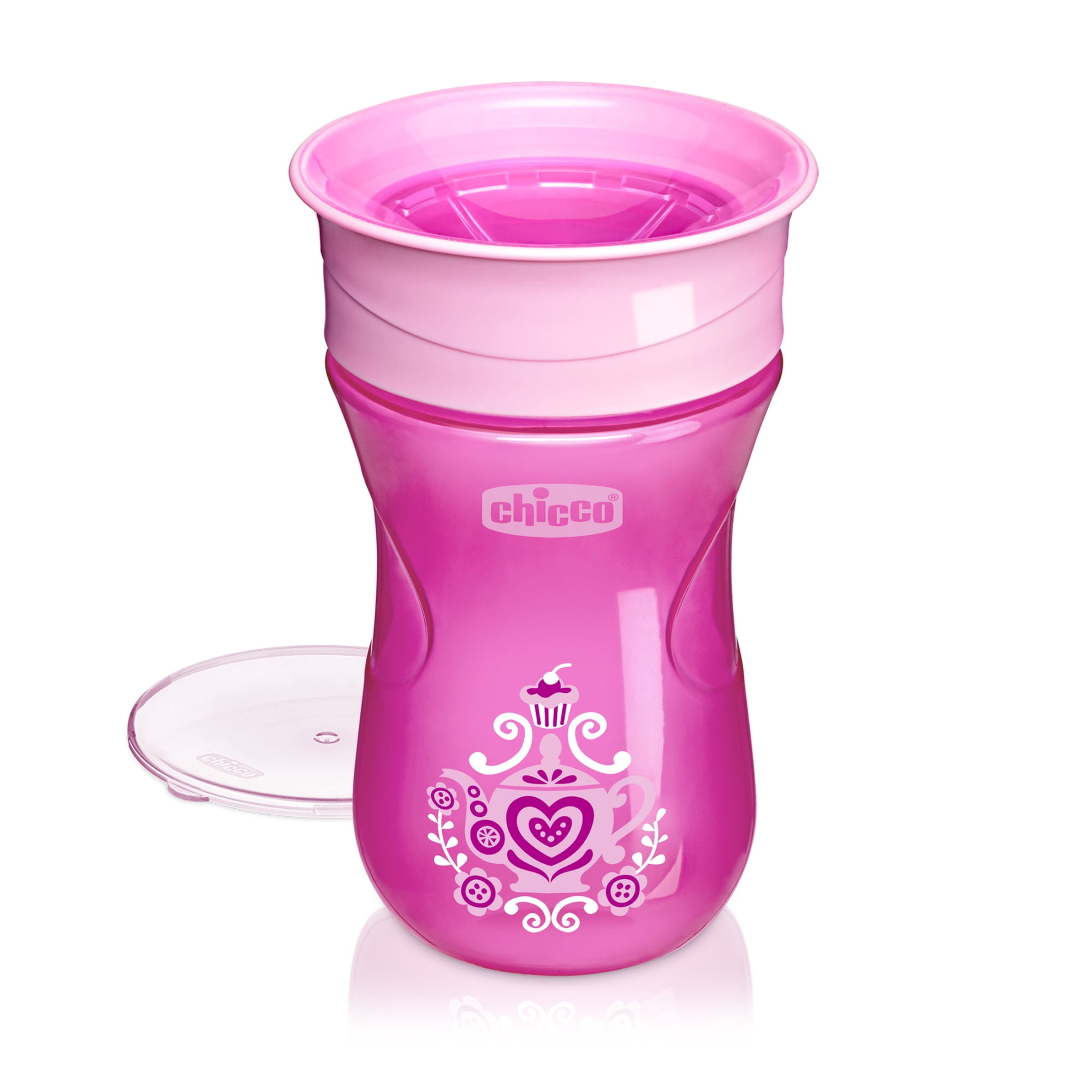 Chicco 360° Spoutless Rim Trainer Sippy Cup 9m+ in Pink