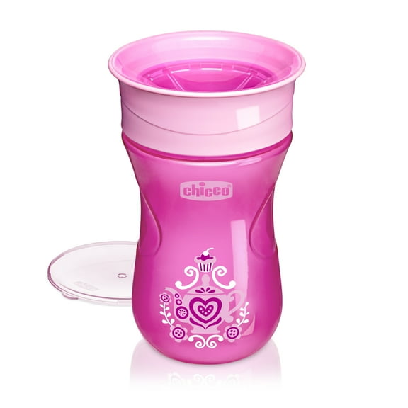 Chicco 360° Spoutless Rim Trainer Sippy Cup 9m in Pink, New