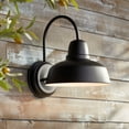 thumbnail image 6 of John Timberland Urban Barn Rustic Industrial Farmhouse Outdoor Wall Light Fixtures Set of 2 Black Metal Gooseneck Arms Downlight 13" Post, 6 of 7
