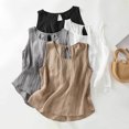 thumbnail image 5 of Tank Top for Women Linen, 2026 Summer Casual Comfy Loose Lightweight Sleeveless Shirts, White M, 5 of 8