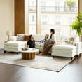 thumbnail image 3 of 151.5" Oversized Sectional Modular Sofa Modern 6 Seater U Shaped Couch Comfy with 3-Layer Cushion for Living Room Ivory, 3 of 10