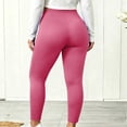 thumbnail image 6 of BRELIL Women's Plus Size High Waisted Stretch Ankle Pants Casual Solid Leggings Trousers Loose Fit Comfortable Yoga Lounge Pants Fall Winter Outfits, Hot Pink L, 6 of 9