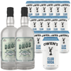 Dhōs Handcrafted Non-Alcoholic Gin 750 ML Bottles w Pack Owen’s Mixers Club Soda 8.2 OZ Cans - Perfect for Mocktails - A