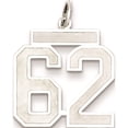 thumbnail image 1 of Sterling Silver Silver/Rhodium-Plated Satin Number 62 Charm (22 X 18) Made In United States qpm62, 1 of 5