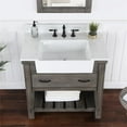 thumbnail image 5 of Villareal 36" Single White Farmhouse Basin Bath Vanity Classical Gray w/ Mirror, 5 of 13