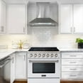 thumbnail image 2 of Akicon 36" Slide-in Freestanding Professional Style Gas Range with 5.2 Cu. Ft. Oven, 6 Burners, Convection Fan, Cast Iron Grates. White & Stainless Steel, 2 of 9