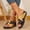 Gold, variant on HAOTAGS Womens Casual Wedge Heel Sandals Breathable 2025 Spring Summer Sandals Black Size 7.5