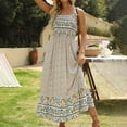thumbnail image 1 of ICHUANYI Clearance Fashion Women Summer Casual Print Camis Sleeveless Bandage Vest Long Dress(Yellow, M) ICHUANYI WER2023081014084, 1 of 6