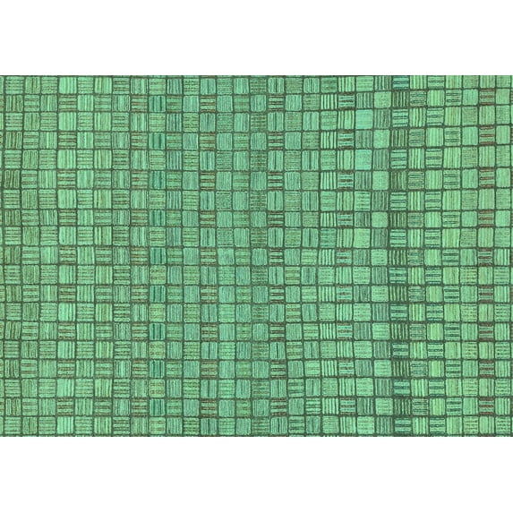 Ahgly Company Machine Washable Indoor Rectangle Abstract Turquoise Blue Modern Area Rugs, 8' x 10'