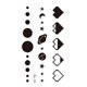 thumbnail image 1 of Pegatinas de tatuajes temporales para el cuerpo, brazo, maquillaje facial, tatuaje extraíble, corazón de amor, escorpión, flecha, pegatina con patrón de trébol de cuatro hojas, 1 of 4