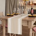 thumbnail image 2 of Beige Striped Table Runner 90 Inches Long,Farmhouse Luxurious White Stripes Modern Abstract Art Cotton Linen Table Runners Dresser Scarves,Tabletop Scarf Furniture Cover for Home Dinner Party 13"x90", 2 of 8