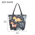 thumbnail image 5 of FORMRS Womens Canvas Tote Bag with Zipper Inner Pocket Shoulder Handbag, Orange Dinosaur, 5 of 7