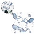 thumbnail image 2 of 1 Set Wall Stickers Cartoon Blue Whale Wall Art Decor Kindergarten Wall Decals, 2 of 3