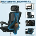 thumbnail image 4 of Yeshouse silla de escritorio ergonómica de malla con respaldo alto, soporte lumbar ajustable, reposapiés y giro de 360°, ideal para oficina, estudio o sala de juegos, 4 of 8