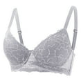 thumbnail image 3 of Feancey Low Cut Bras for Women Wireless Push Up Bra Support Comfort Bralettes Solid Color Casual No Underwire Everyday Brassiere Gray XL, 3 of 10