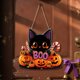 thumbnail image 2 of Letrero colgante de madera para Halloween, colgador de puerta para salón, porche, adorno festivo, arte decorativo para granja, 2 of 4