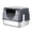 Gray, variant on Flip-Top Enclosed Cat Litter Box, Stainless Steel Litter Pan with Plastic Bottom Basin, Activated Carbon Odor Control Splash Proof Dog-Proof Cat Toilet with Litter Scoop and Double-Layer Mat