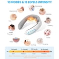 thumbnail image 5 of Portable TENS Neck Massager with Heat, 10 Modes & 15 Intensities, Heated Neck Massager for Pain Relief with Wireless Remote, White, 5 of 8