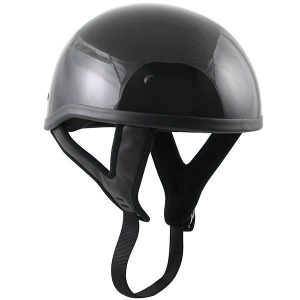Outlaw Helmets Outlaw T68 DOT Glossy Black Motorcycle Skull Cap Half