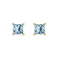 thumbnail image 3 of Clara Pucci 1.5Ct Natural Sky Blue Topaz Princess Cut VVS1 Screw Back Stud 14k Solid hypoallergenic Gold Designer Earrings For December, 3 of 7