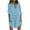 Blue B, variant on Linen Shirt Dress for Women Short Mini Dress 3/4 Sleeve Blouse Dress V Neck Buttons Down Loose Casual Floral Print Mini Dress with Pockets