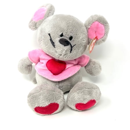 2005 Ty Beanie Baby Classic Pitter the Mouse Plush Animal Heart Tags Pink Top