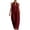 Wine, variant on Women's Halter Neck Jumpsuit, Sleeveless V Neck Wide Leg Jumpsuit with Pockets, Cotton Linen Summer Beach Cover Up, Casual Vacation and Resort Wear for Women​-Green