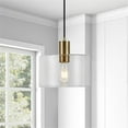 thumbnail image 2 of Evelyn&Zoe Henri 10" Wide Pendant with Glass Shade in Brass/Clear, 2 of 6