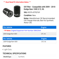 thumbnail image 2 of Oil Filter - Compatible with 2009 - 2010 Dodge Ram 1500 3.7L V6, 2 of 2