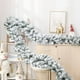 thumbnail image 1 of Adornos navideños, 1 pieza de ratán blanco denso de PVC flocado, decoración navideña de ratán para interiores y exteriores, árbol de Navidad colgante de ratán de 8.86 pies de PVC., 1 of 9