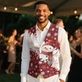 thumbnail image 4 of Yuyamidu Cute Snowman Business Vests for Men Size L Snowflake Men's V-Neck Suit Vests Christmas Festival Vest Waistcoat with 3 Pockets, 4 of 7