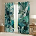 thumbnail image 2 of Manfei Peacock Feather Black Out Curtains,Abstract Art Curtains Pack of 2 (42x63 Each),Green Blue Bedroom Curtains For Girl,Microfiber Bedroom Decor, 2 of 6