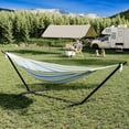 thumbnail image 6 of Kojooin Hammock with Stand for Outside, Upgraded Spreader Bar, Heavy Duty Space Saving Steel Stand 2 Person, 500lb Capacity + Waterproof Carry Bag, Indoor & Outdoor Hammock for Garden Yard, 6 of 8