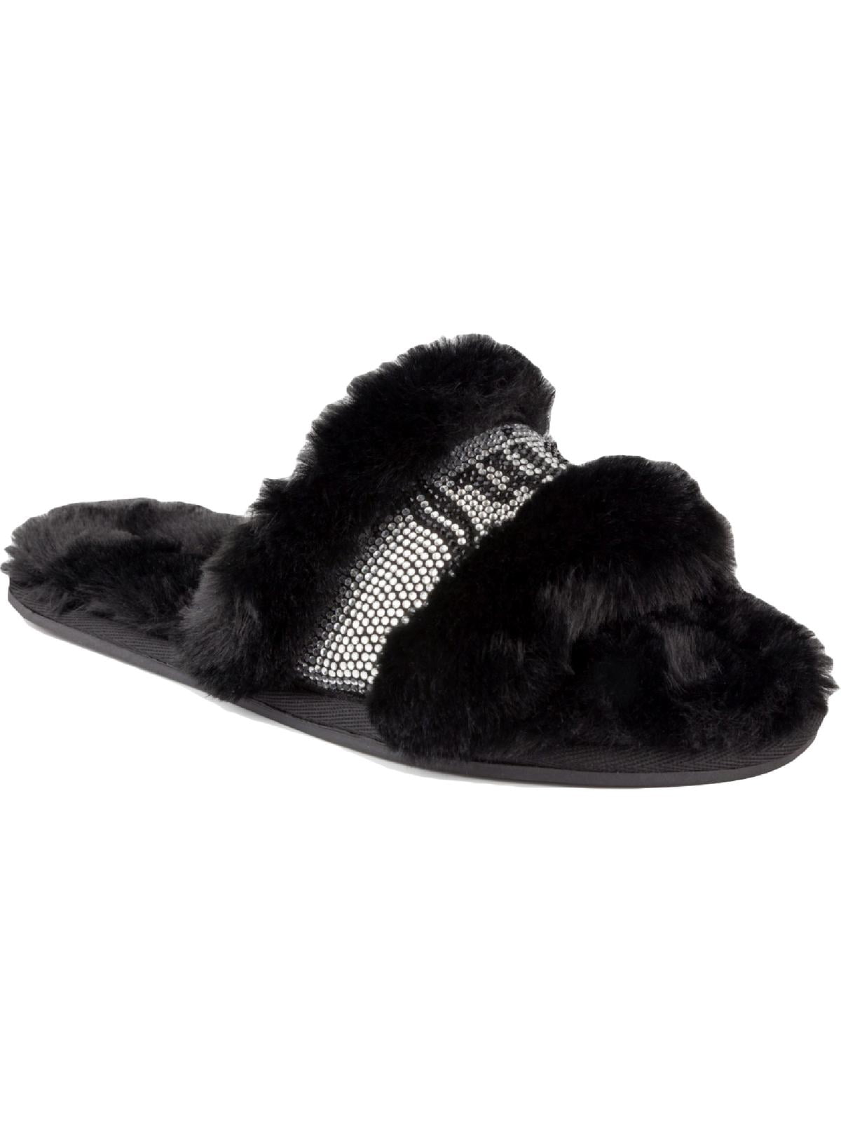 Juicy Couture Womens Gravity Faux Fur SlipOn Slide Slippers