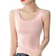 thumbnail image 3 of Camiseta sin mangas para mujer Camisola suave y transpirable Correa ancha Sin mangas Camiseta sin mangas de color puro para primavera verano Rosa L, 3 of 5