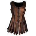 thumbnail image 4 of Chaleco medieval sin mangas vestido traje de caballero accesorio decoraciones remaches de metal Marron oscuro jinwen Armadura de pecho medieval, 4 of 8