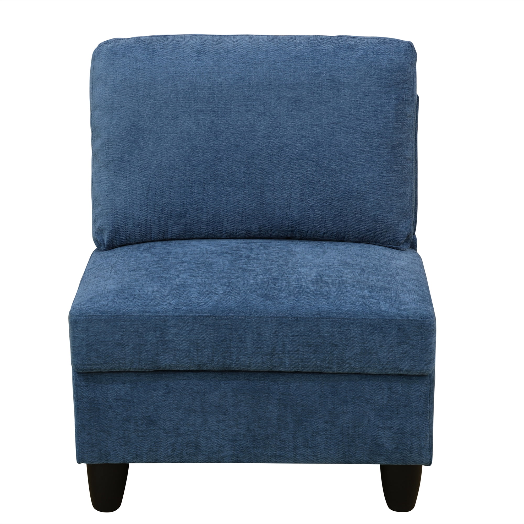 Aukfa Modular Sectional Couch Set - Single Sofa Chair- Flannel - Blue