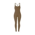 thumbnail image 5 of Seyurigaoka Women's Summer Seamless Tank Jumpsuit Solid Color U-Neck Back Cross Bandage Leggings Bodysuit for Yoga Exercise, 5 of 7