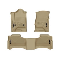Husky Liners 98233 Weatherbeater Floor Mats Fit 2014-2019 Chevy Silverado/GMC Sierra 1500/2500/3500 Crew Cab - Front/2nd Seat - Tan
