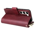 thumbnail image 5 of SaniMore for Samsung Galaxy S23 Case, 3 in 1 Zipper Purse Cover + Card Slots +  Kickstand + Detachable Lanyard Comprehensive Protective Shockproof Anti-drop Shell For Samsung Galaxy S23,Winered, 5 of 8