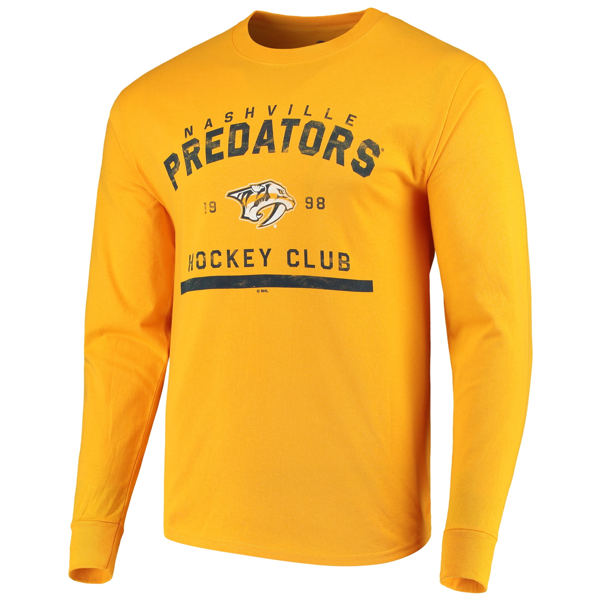 Men's Gold Nashville Predators Spine Hit Long Sleeve T-Shirt - Walmart.com