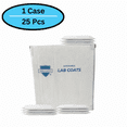 thumbnail image 2 of MMBM White Polypropylene Disposable Lab Coat, 30G with Collar, Elastic Erists, Snap Closure, XL- 25 Pcs, 2 of 14