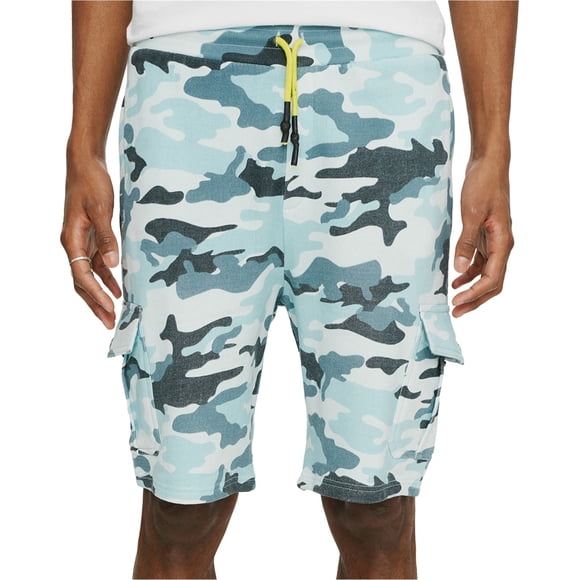 Elevenparis Hombre Fleece Cargo Casual Bermuda Shorts bluestone L