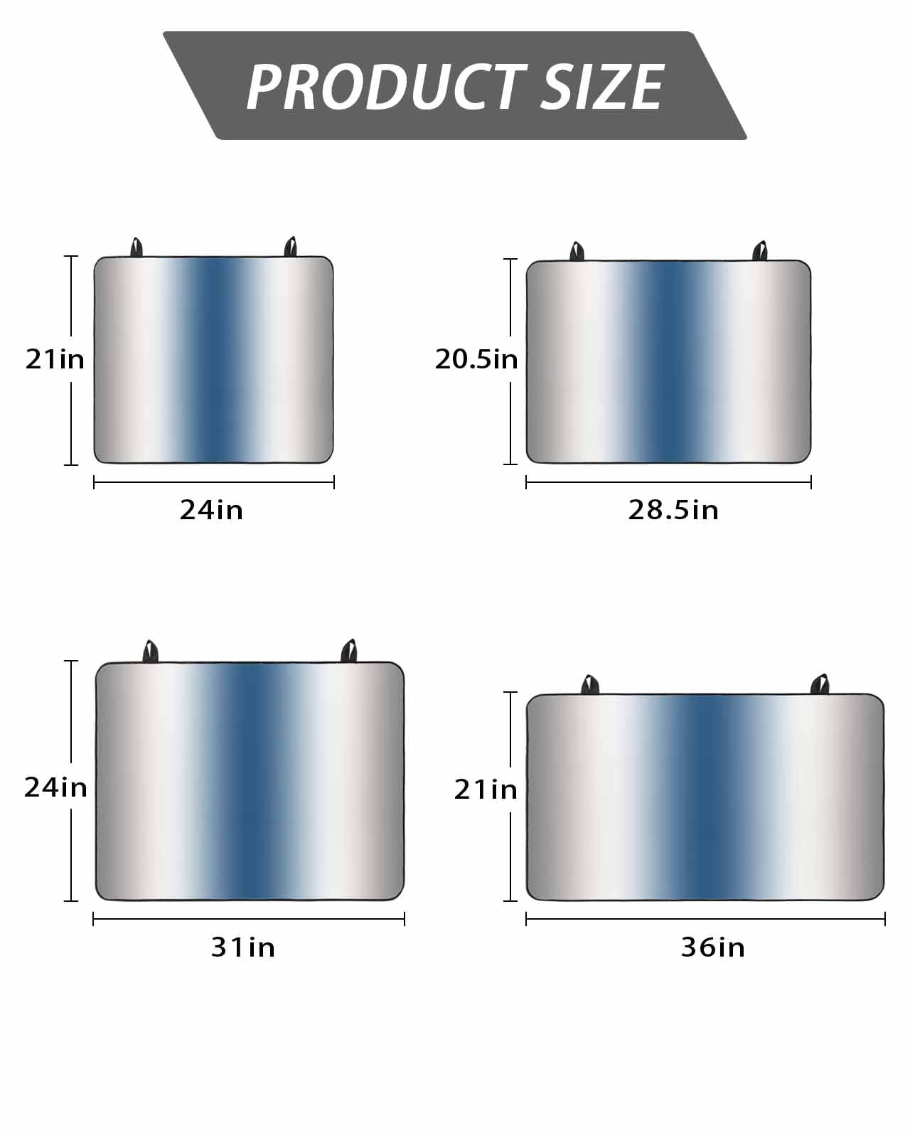 Stove Top Covers for Electric Stove, Lake Blue Grey White Glass Stovetop Cover Protector, Farmhouse Ombre Color Modern Induction Cooktop Protector Oven Mat for Kitchen Countertop 24"x21"