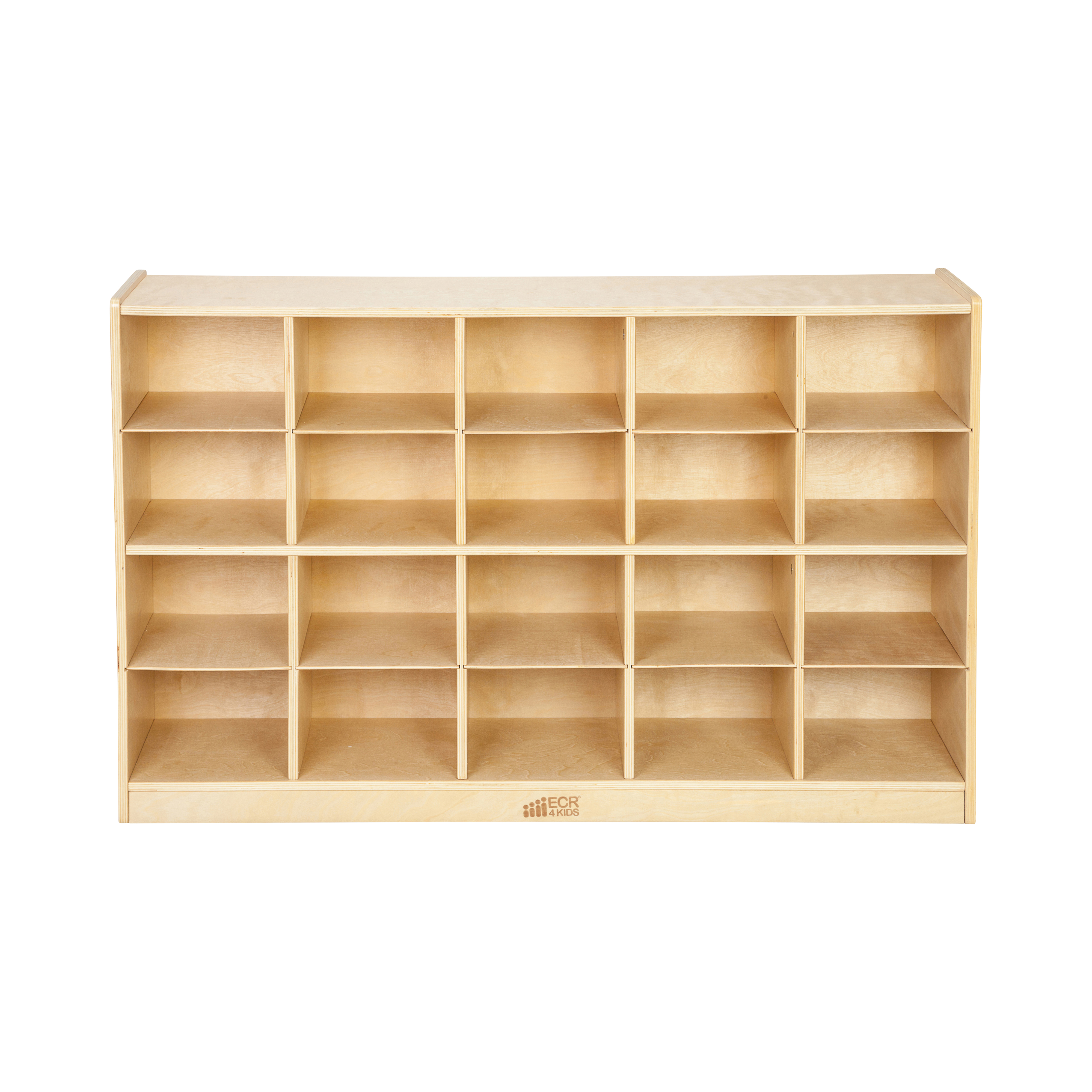 ECR4Kids 20 Cubby Mobile Tray Storage Cabinet, 4x5, Classroom Furniture, Natural - image 3 of 11