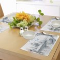 thumbnail image 3 of Ambesonne Sketchy Place Mats Set of 4, Boat on River Drawing, Standard Size, White Grey Blue, 3 of 5
