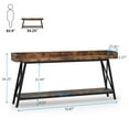 thumbnail image 5 of Tribesigns 70.9 inch Long Console Table Behind Sofa Couch, Industrial Entryway Table for Living Room Brown, 5 of 7