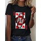 thumbnail image 1 of Funny Poker Pattern Printing, Short Sleeve T-shirt For Leisure, Comfort Fit Top, Women's Activewear Tee For Adult, Men, Women, Teen, Teenager, Adolescent, Youth, 1 of 5