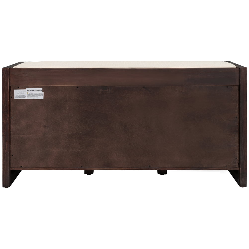 Lowestbest Storage Bench with Removale Cushion and 3 Flip Lock Storage Cubbies for Living Room, Entryway Lowestbest Storage Bench with Removale Cushion and 3 Flip Lock Storage Cubbies for Living Room, Entryway